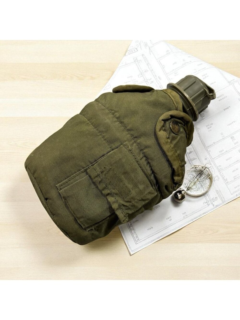 VINTAGE USGI Military COVER W/CLIPS & GI STYLE 1 QT. POLY CANTEEN BOTTLE Marines
